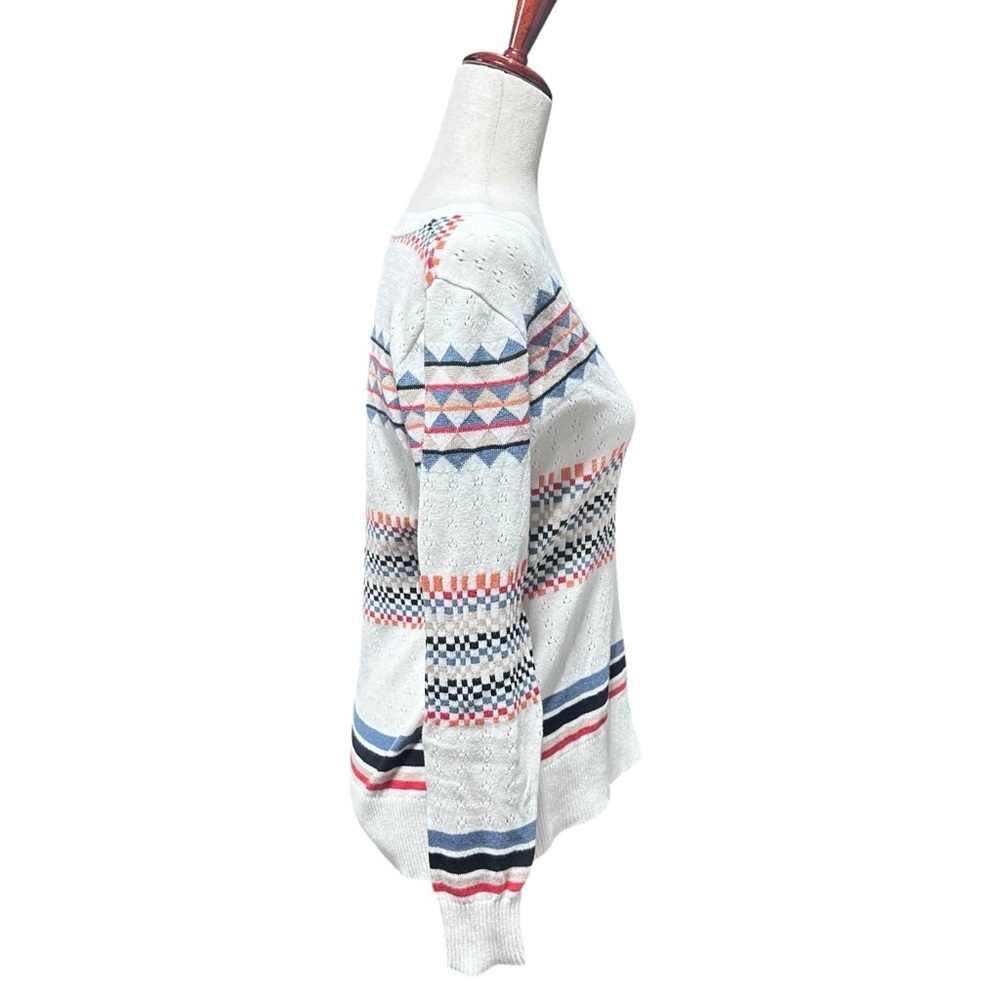 Pendleton Aztec Eyelet Button Cardigan Size Xs Li… - image 4